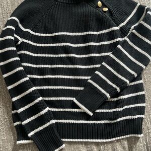J crew Striped Black and White Sweater